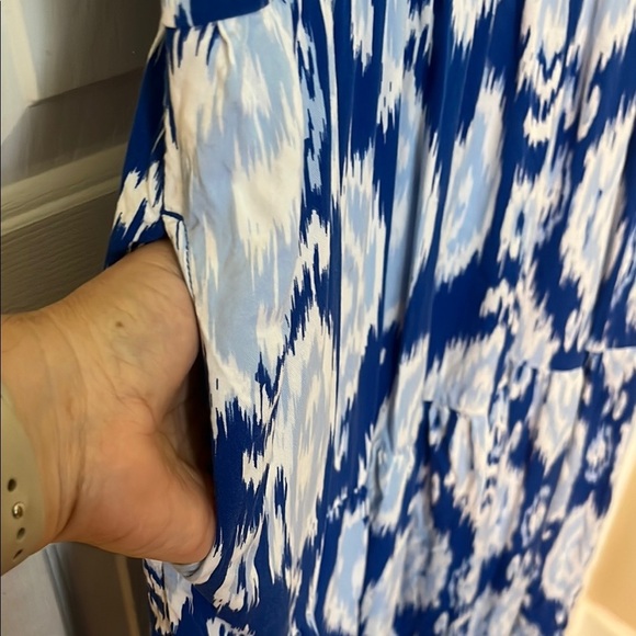 crown & Ivy Blue Patterned Women's Dress xl - Picture 5 of 7